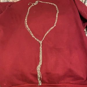 Long silver knot necklace